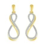 1/3ctw Diamond Infinity Yellow Gold Drop Earrings