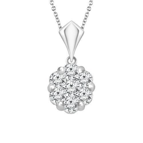 Jewelry in aruba: 14 Karat White Gold Ladies Diamond Pendant 0.25 Carats