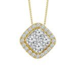 14 Karat Yellow Gold Ladies Diamond Pendant 0.50 Carats