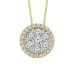 14 Karat Yellow Gold Ladies Diamond Pendant 1.00 Carats