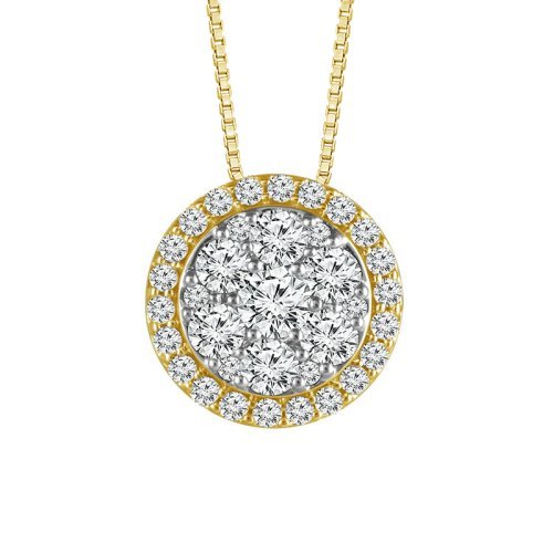 Jewelry in aruba: 14 Karat Yellow Gold Ladies Diamond Pendant 1.00 Carats