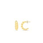 14K Gold Italian Cable Medium Twist Hoops