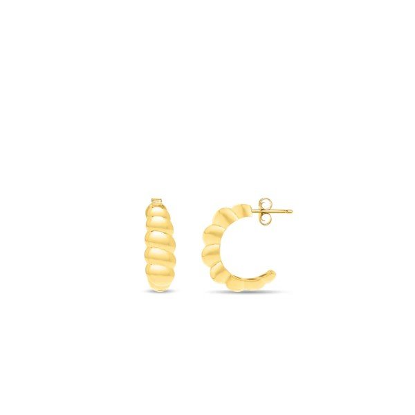 Jewelry gifts in Aruba: 14K Gold Italian Cable Medium Twist Hoops