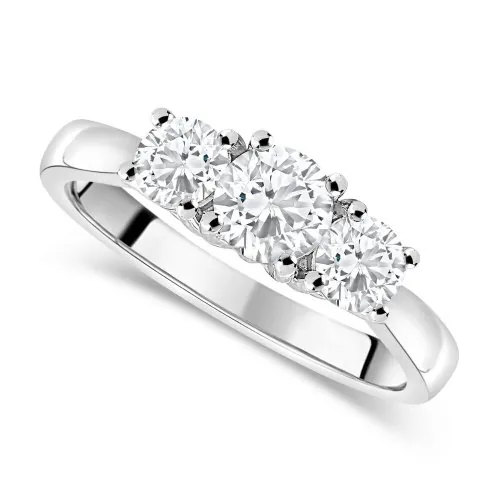 Diamonds in Aruba: 18ct White Gold 1.00ct Trilogy Diamond Tulip Setting Ring