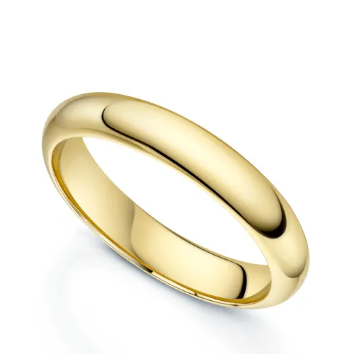 Jewelry in aruba: 18ct Yellow Gold D-Shape Gents Wedding Ring