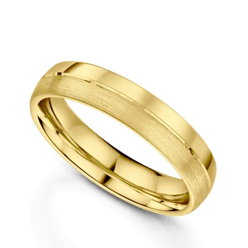 Wedding rings in Aruba: 18ct Yellow Gold Matt & Polished Court Wedding Ring