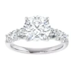 2 Carat Round Diamond Accented Engagement Ring