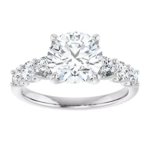 Jewelry in aruba: 2 Carat Round Diamond Accented Engagement Ring