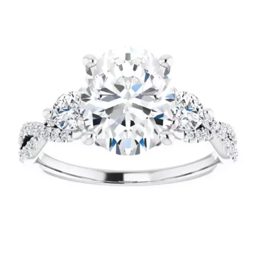 Jewelry in aruba: 3 Carat Oval Diamond Three-Stone Engagement Ring
