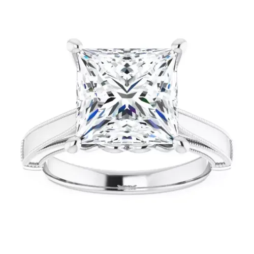 Jewelry in aruba: 4 Carat Square Diamond Solitaire Engagement Ring
