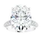 7 Carat Oval Diamond Accented Engagement Ring