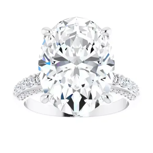 Jewelry in Aruba: 7 Carat Oval Diamond Accented Engagement Ring