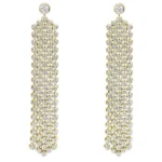 Designer 14K Yellow Gold Waterfall Diamond Drop Earrings for Women 6ct