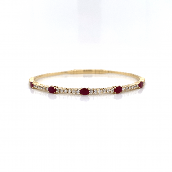 Gemstones in Aruba: Half Way Ruby Diamond Bangle