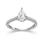 Ladies Diamond Engagement Ring with 1.00 Carat Pear Shaped Center