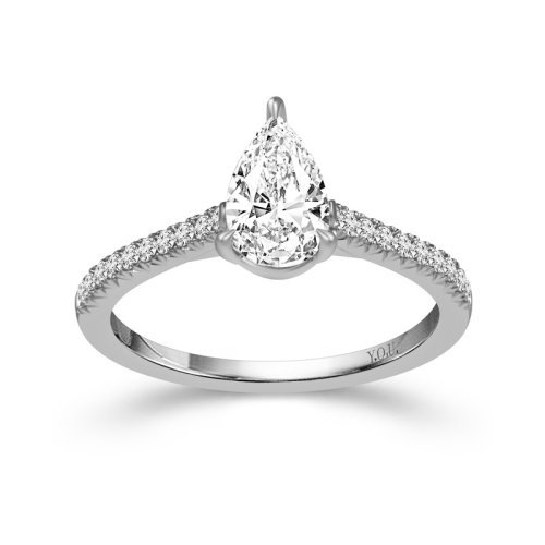 Jewelry in aruba: Ladies Diamond Engagement Ring with 1.00 Carat Pear Shaped Center
