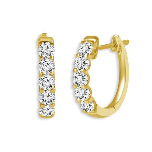 Jewelry in Aruba: Ladies Diamond Hoop Earrings 1.50 Carats