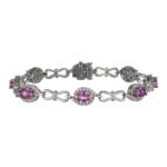 Pink Sapphire Bracelet (Pink Sapphire 5.12 cts. White Diamond 0.89 cts.)