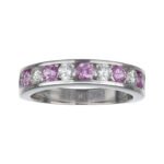 Pink Sapphire Ring (Pink Sapphire 0.68 cts. White Diamond 0.49 cts.)