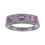 Pink Sapphire Ring (Pink Sapphire 0.92 cts. White Diamond 0.2 cts.)