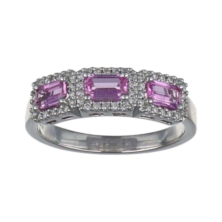 Jewelry in aruba: Pink Sapphire Ring (Pink Sapphire 0.92 cts. White Diamond 0.2 cts.)