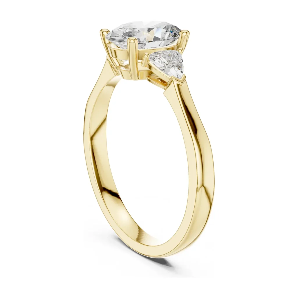 Oval Three-Stone with Trillion Sides