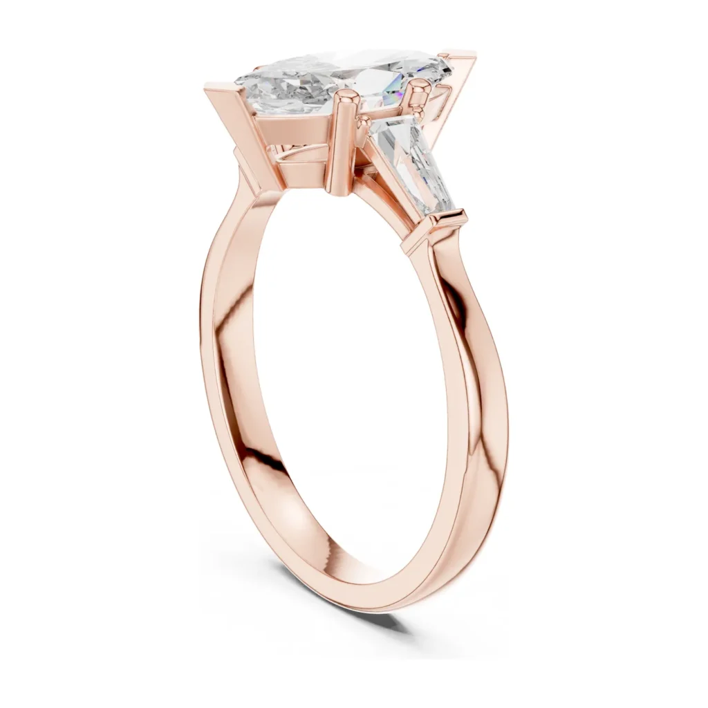 Pear Ring with Tapered Baguettes — photo 9