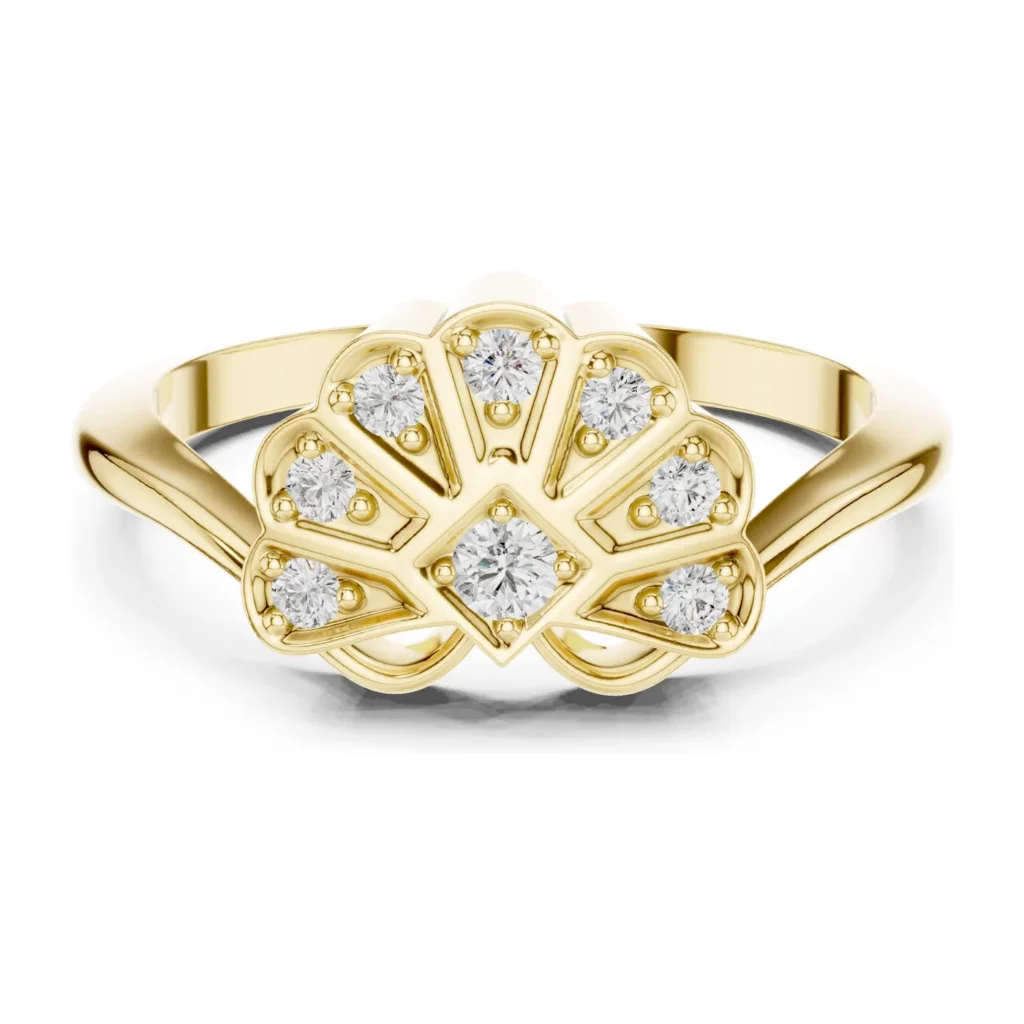 Pavé Fan Cluster Bypass Ring — photo 4