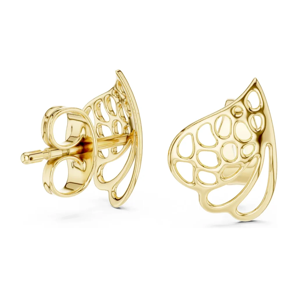 Openwork Leaf Stud Earrings