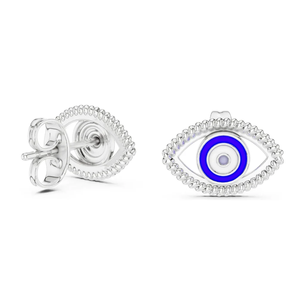 Evil Eye Diamond Stud Earrings — photo 5