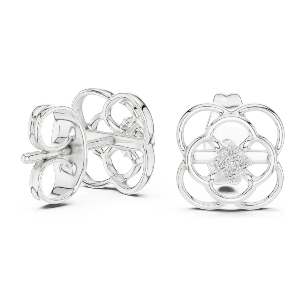 Rose Outline Diamond Studs — photo 5