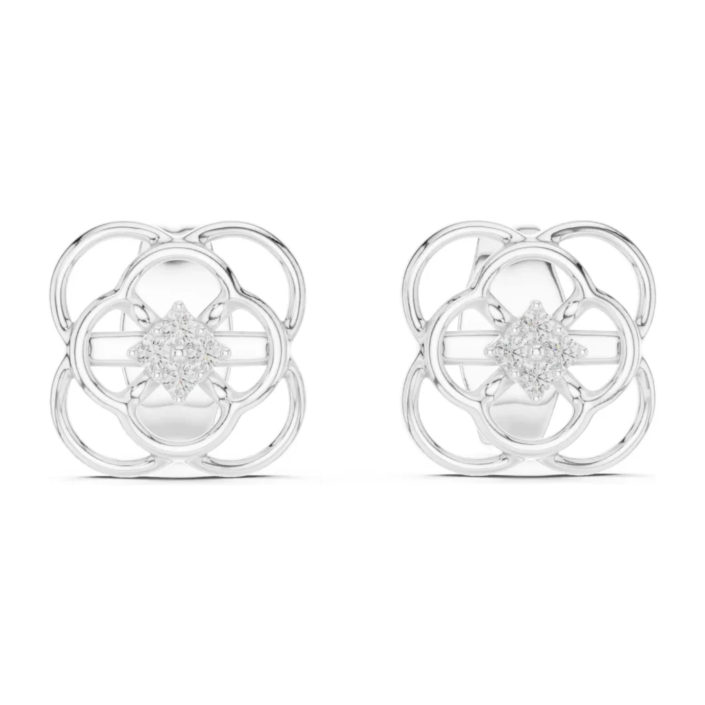 Rose Outline Diamond Studs — photo 8
