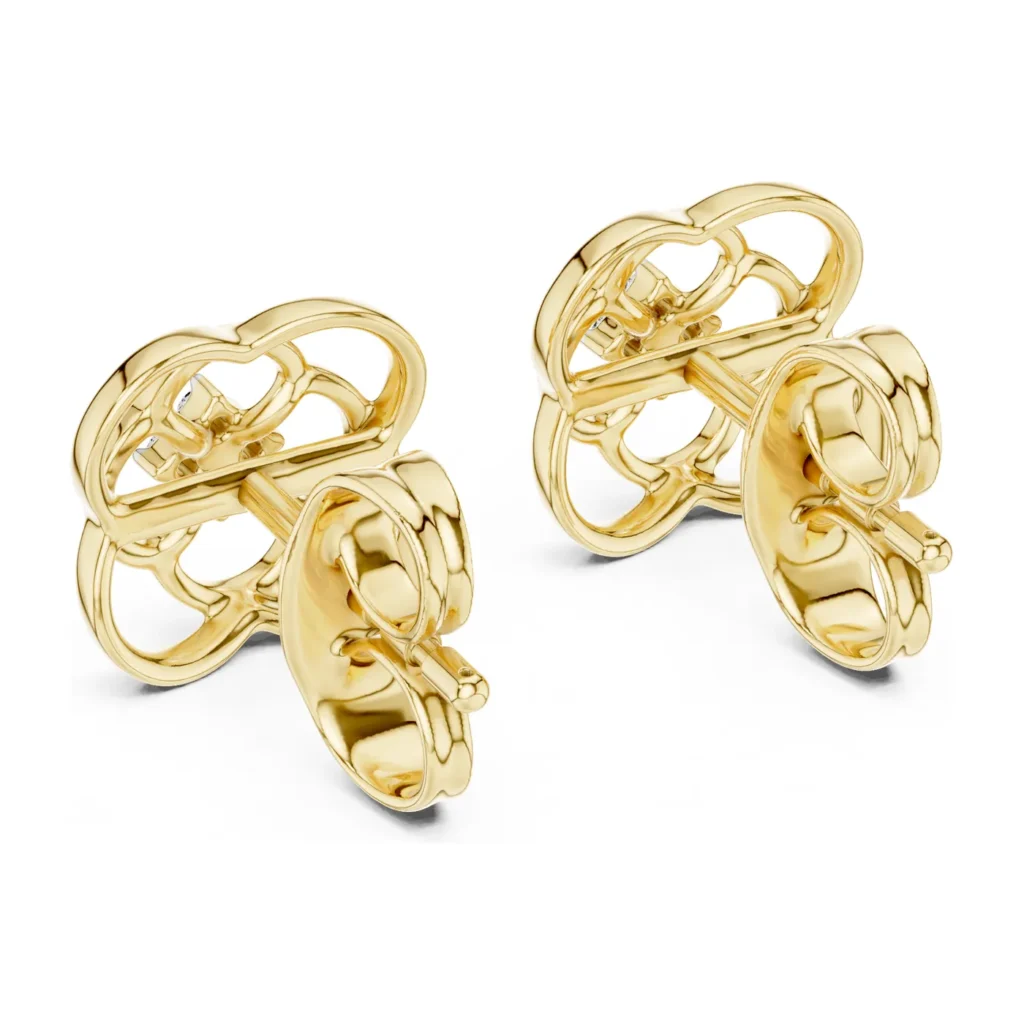 Rose Outline Diamond Studs — photo 3