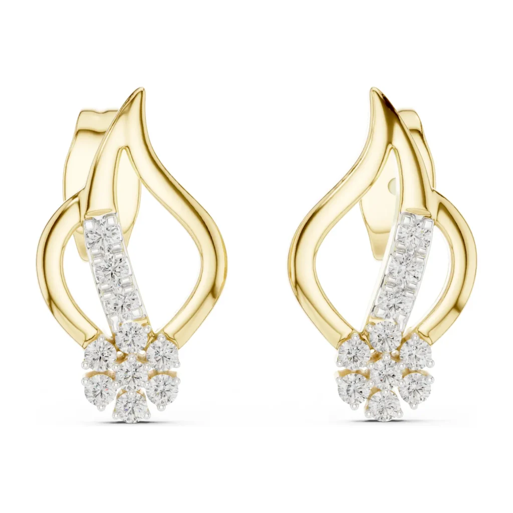 Pavé Flame Drop Studs — photo 4
