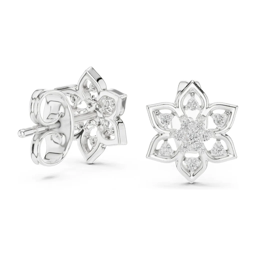 Star Flower Diamond Studs — photo 5
