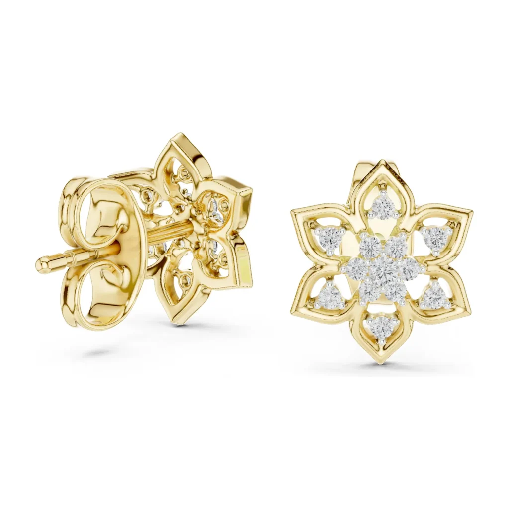 Star Flower Diamond Studs