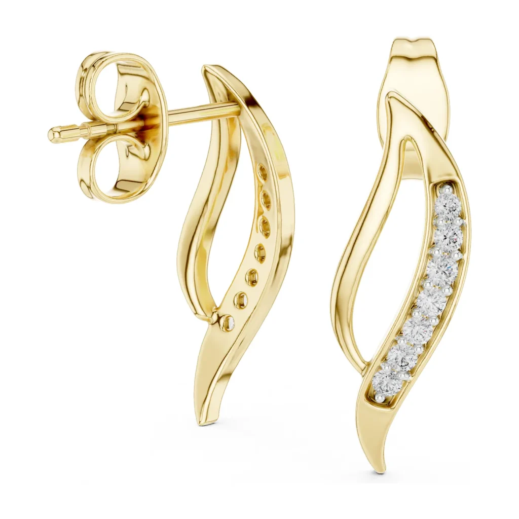 Pavé Wave Climber Earrings