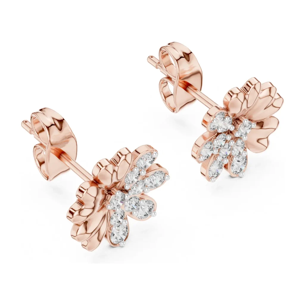 Heart Petal Cluster Studs — photo 10