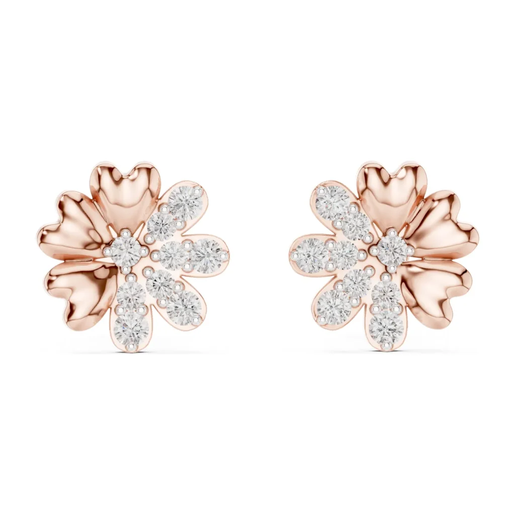 Heart Petal Cluster Studs — photo 12