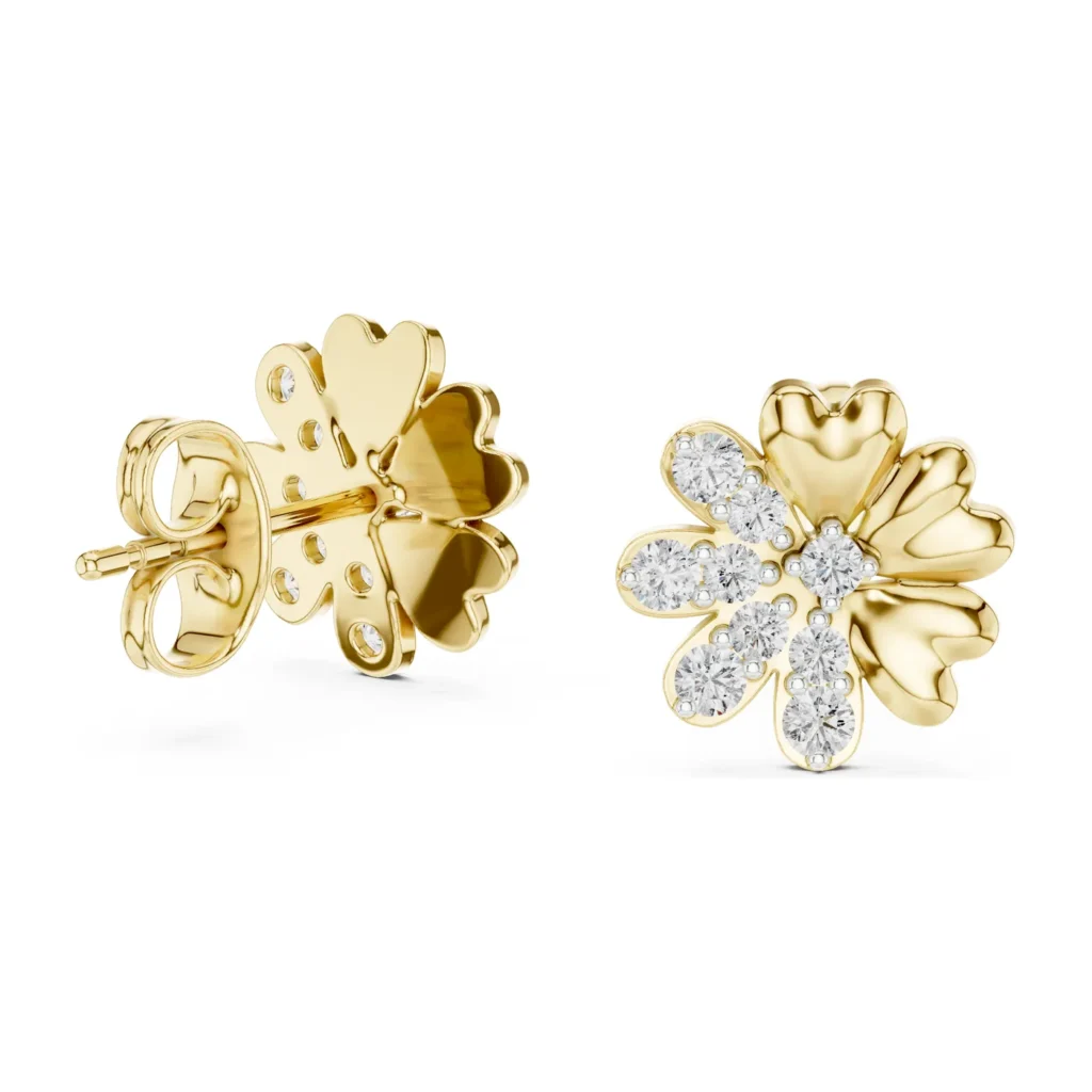 Heart Petal Cluster Studs
