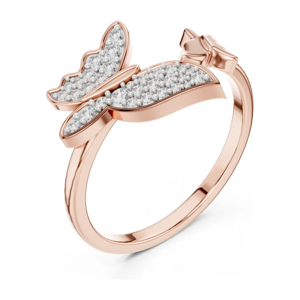 Gold Bow Diamond Ring — photo 10