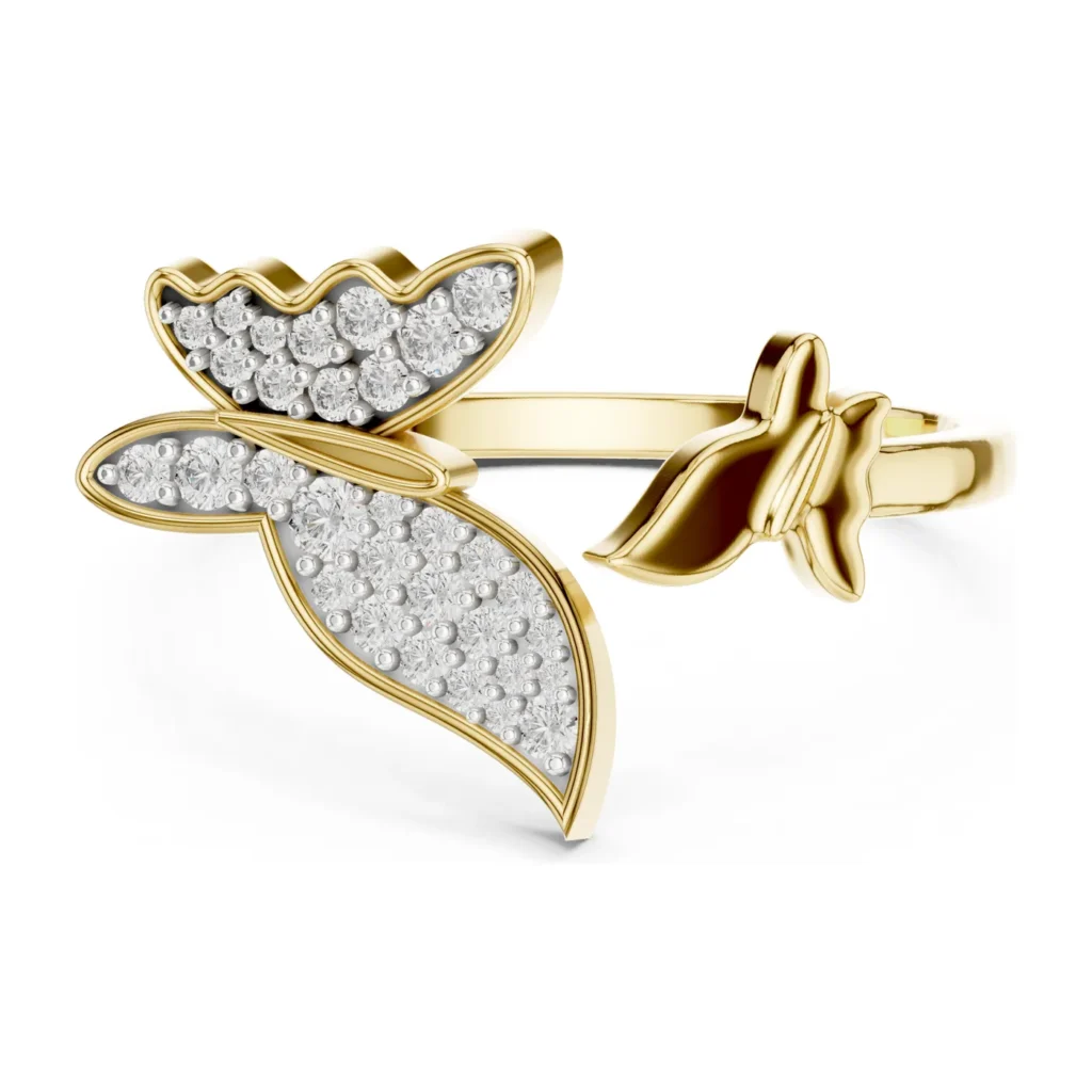 Gold Bow Diamond Ring — photo 4