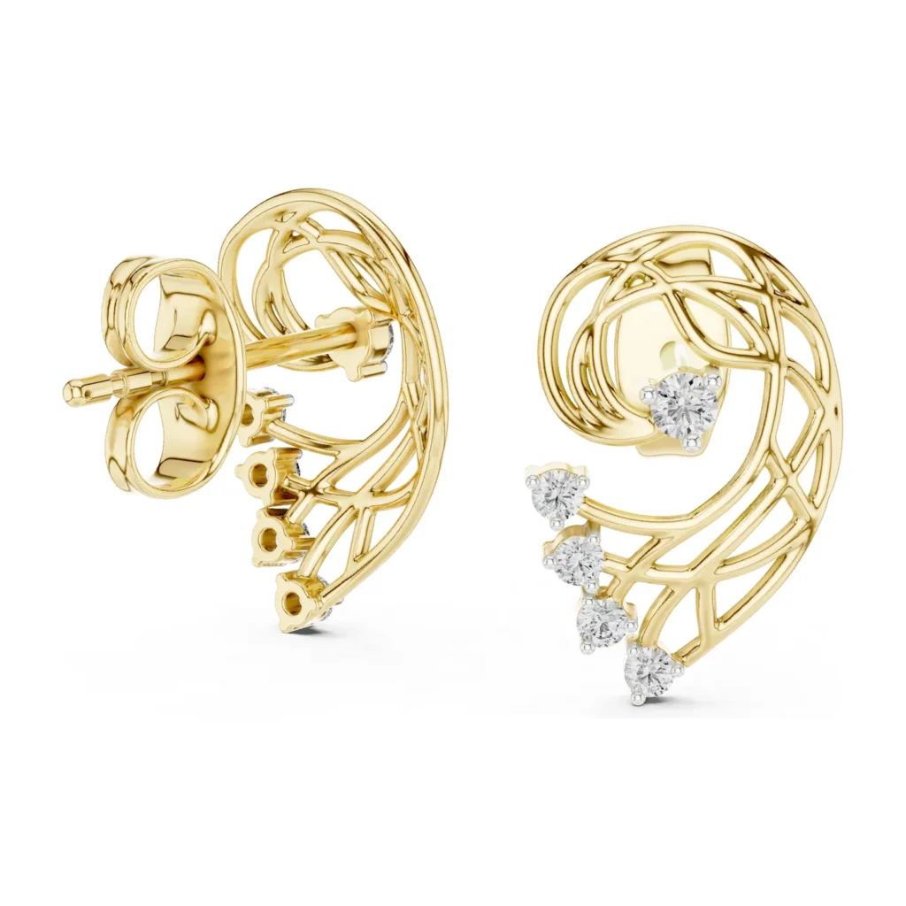 Paisley Swirl Diamond Studs