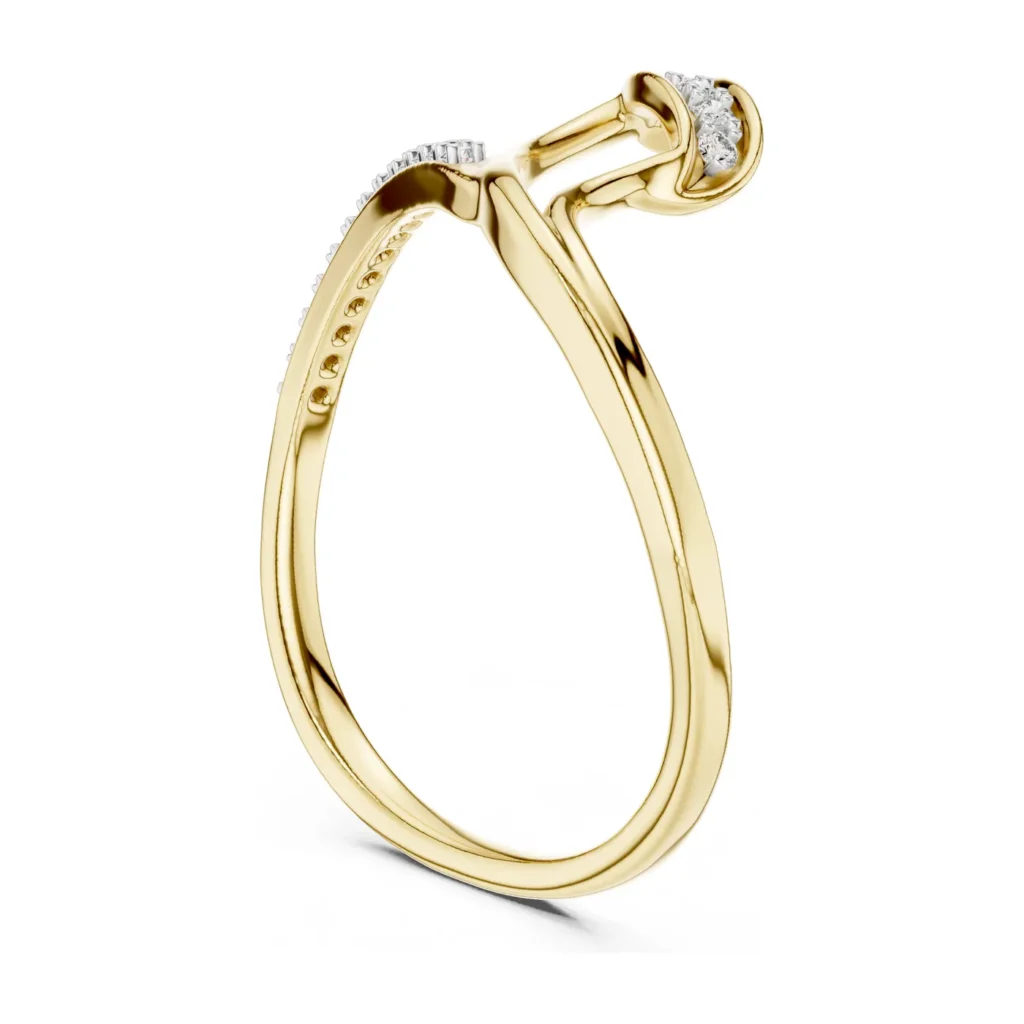 Pavé Spiral Bypass Ring