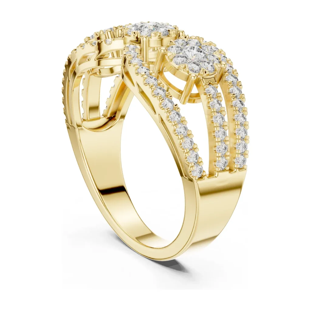Multi-Row Pavé Cluster Band