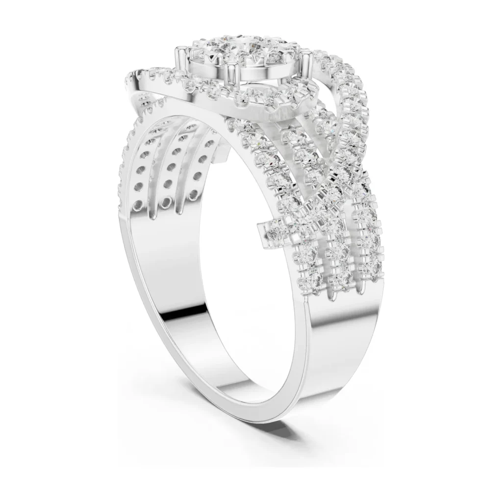 Pavé Bow Cluster Wide Ring — photo 5