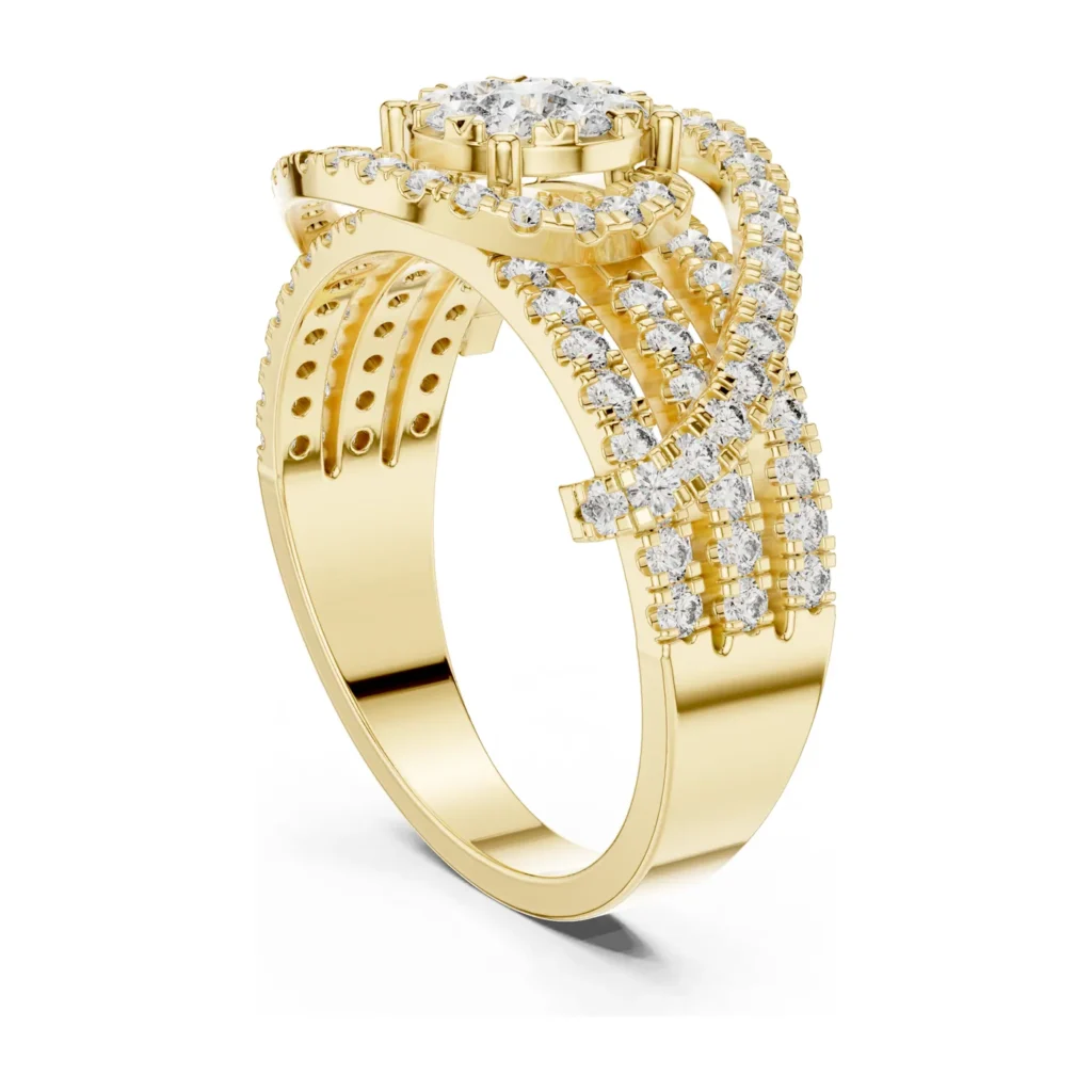 Pavé Bow Cluster Wide Ring