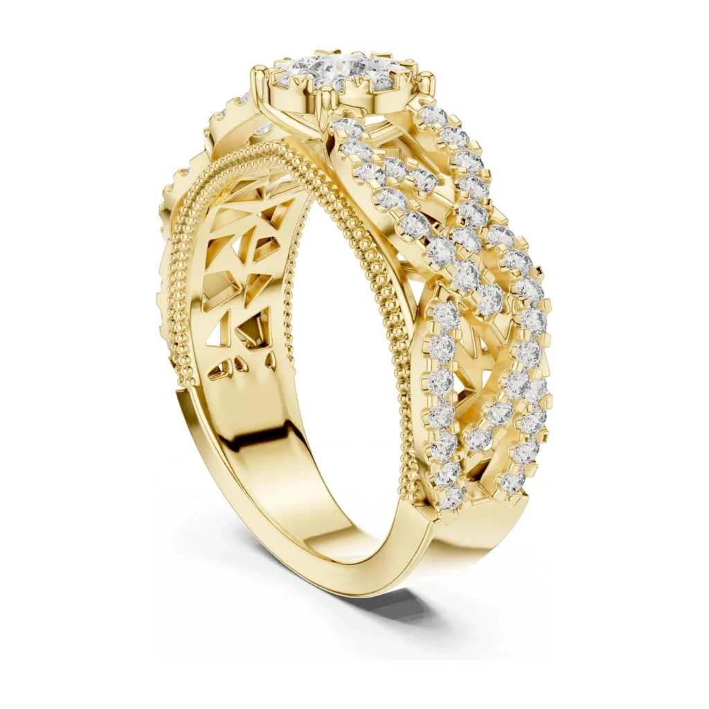 Milgrain Filigree Cluster Band
