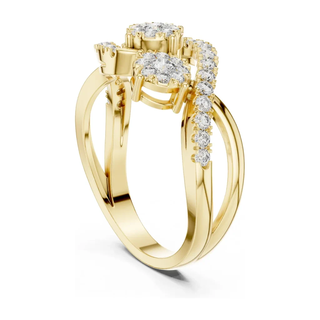 Floral Cluster Cage Ring