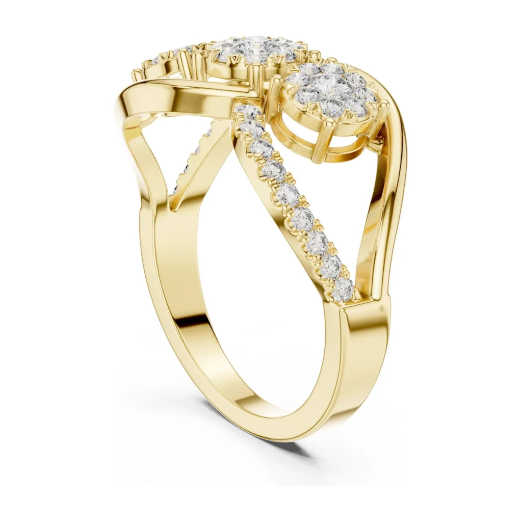 Pear Halo Crossover Ring